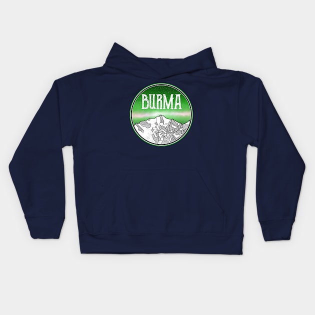 Burma Mountains Kids Hoodie by mailboxdisco